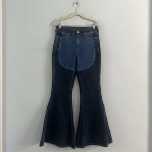 Wrangler Women's Flare Jeans - Dark and Light Blue